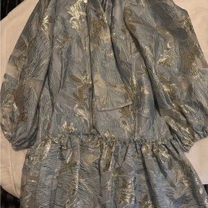 Elegant Metallic Floral Dress